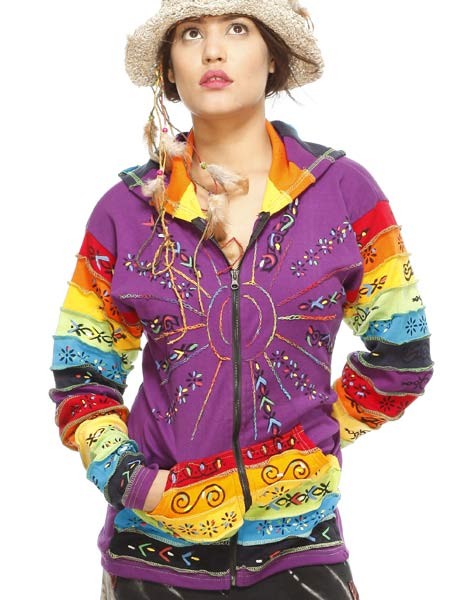 Rainbow hippy hoodie