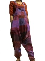 Hippie print & patchwork dungaree/jumpsuit made in Nepal