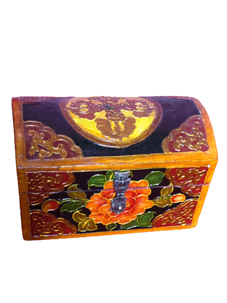 Wooden Tibetan Jewelry Box