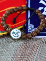 Atman Om & Rudraksha Seed Wrist Mala Prayer Beads